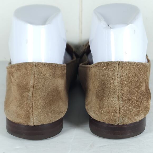 TORY BURCH Women's Metal Miller US8M Taupe Suede Medallion Logo Loafer Flats - Picture 10 of 16